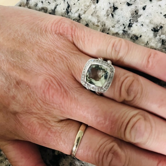 David Yurman Albion® Ring with Prasiolite and Pavé Diamonds size 6 - Picture 5 of 6